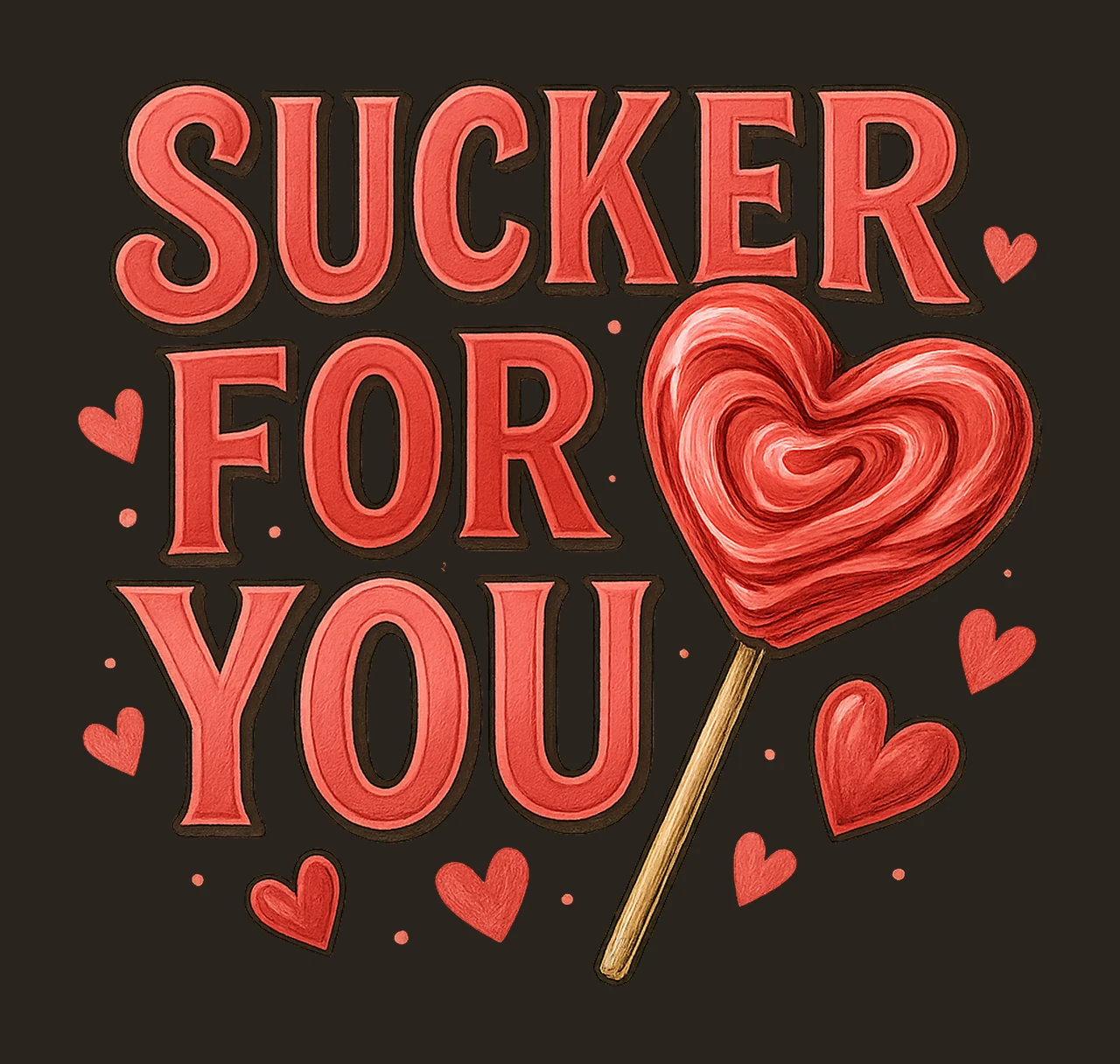 Heart sucker for you design Funny Valentine Retro Valentine contrast preview thumbnail