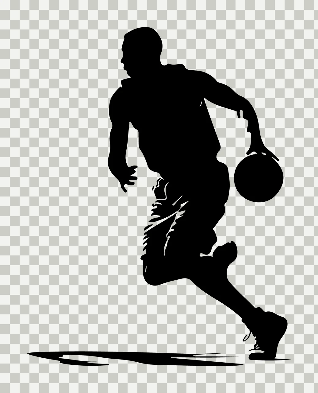 Ball Black Silhouette Of A Person Running shorts shirt shoes transparency and detail preview thumbnail