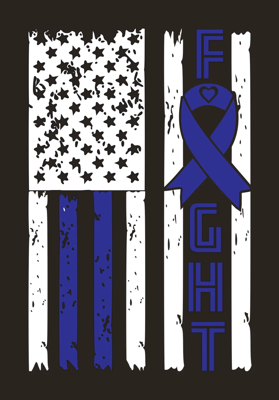 Fight Text With Flag And Ribbon heart star stripe distressed contrast preview thumbnail