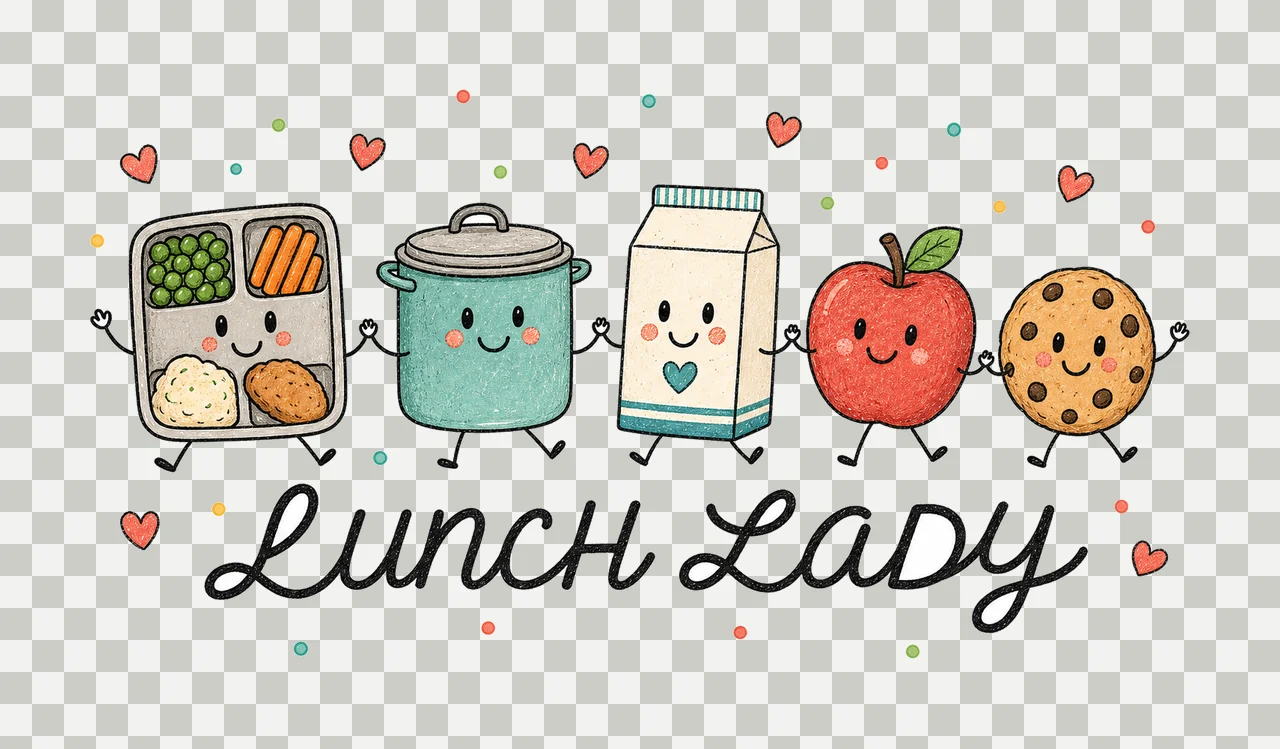 Lunch Lady School Cafeteria Worker Shirt Design Variation D transparency and detail preview thumbnail