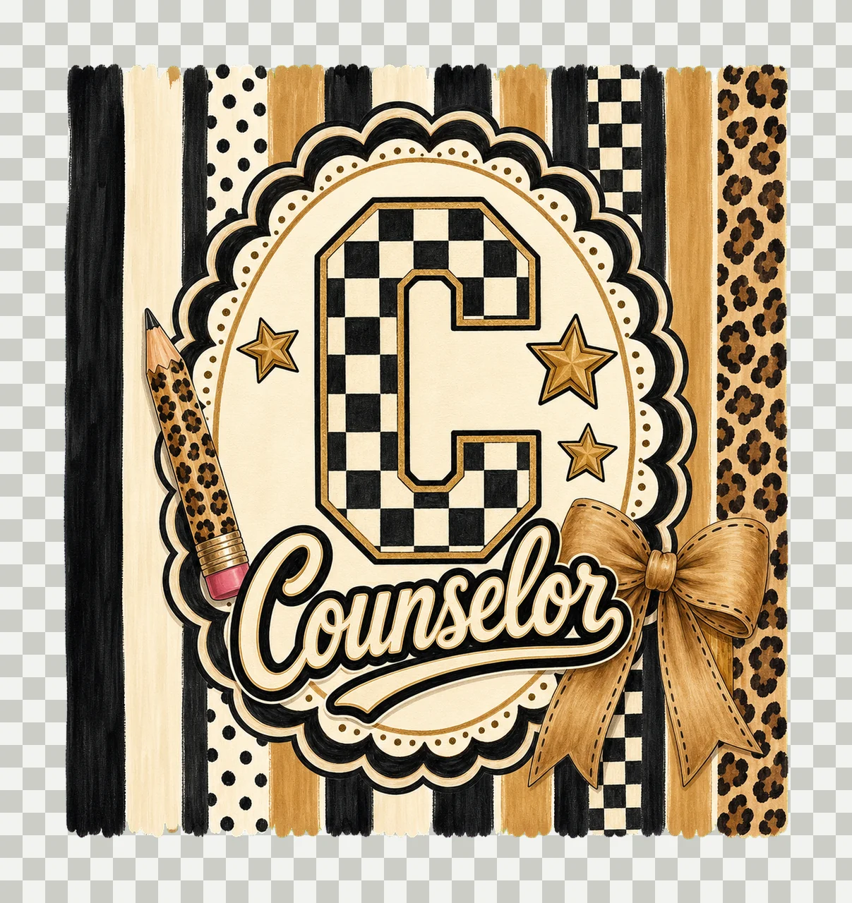 Preppy Teacher Monogram Cute Coquette School Variation F transparency and detail preview thumbnail
