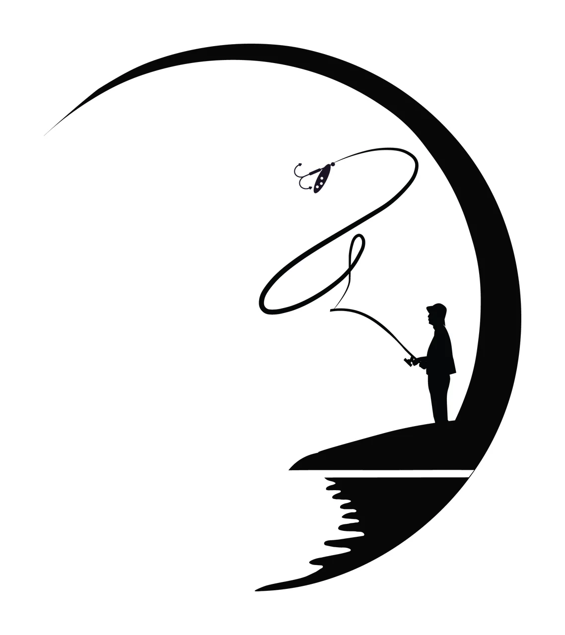 Can Glass Wrap Angler Silhouette By Crescent Moon
