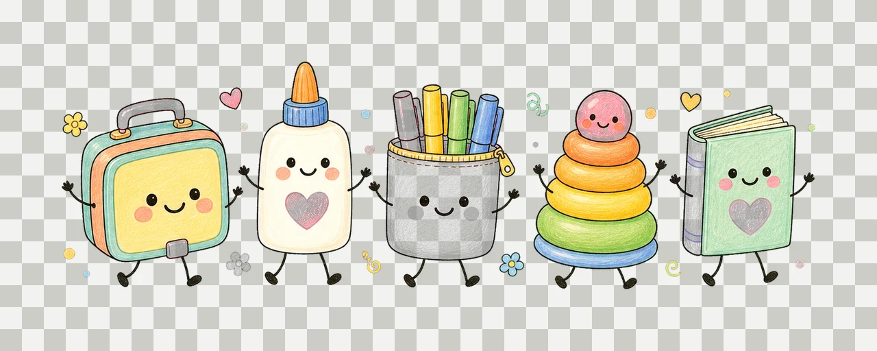 Preschool Aide School Employee Doodles Cute Variation D transparency and detail preview thumbnail