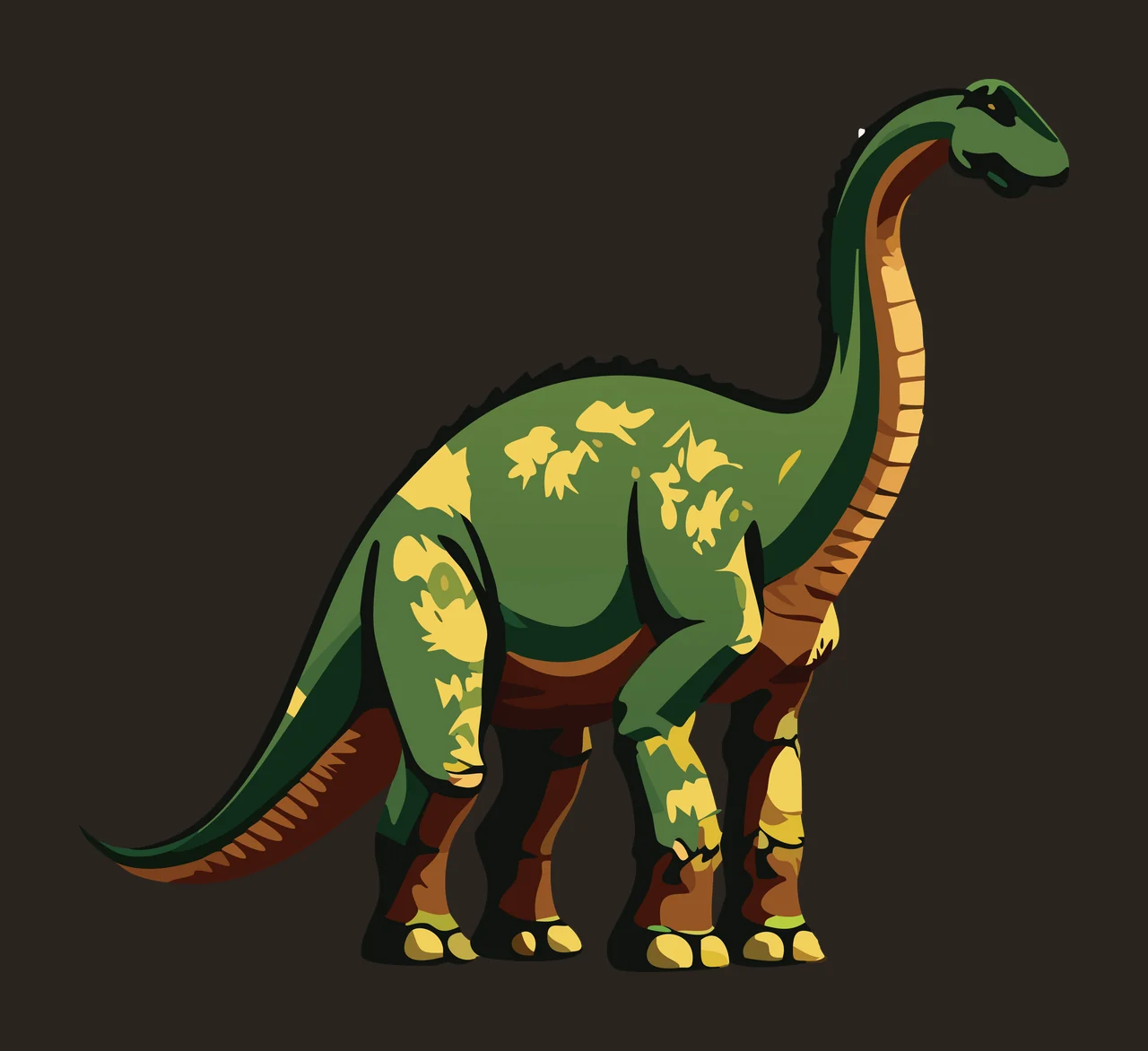 Dinosaur Black Silhouette Of A Long Necked standing white reptile contrast preview thumbnail