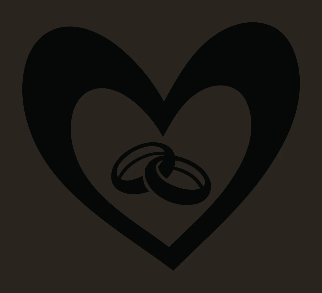 Wedding Rings Heart With And In Black contrast preview thumbnail