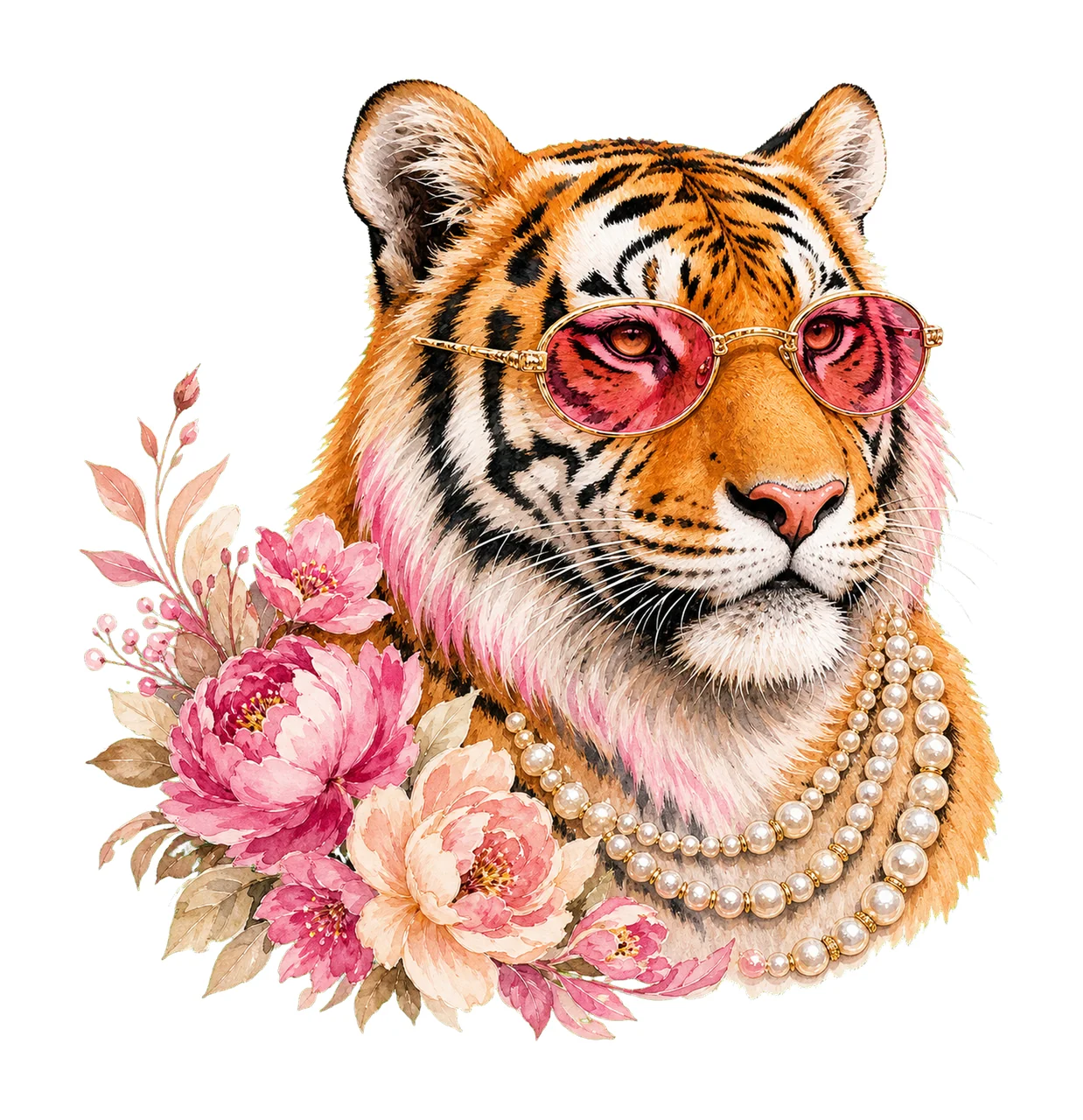 Glam Tiger PNG Preppy Tiger PNG Bling Design Everyday bundle 04