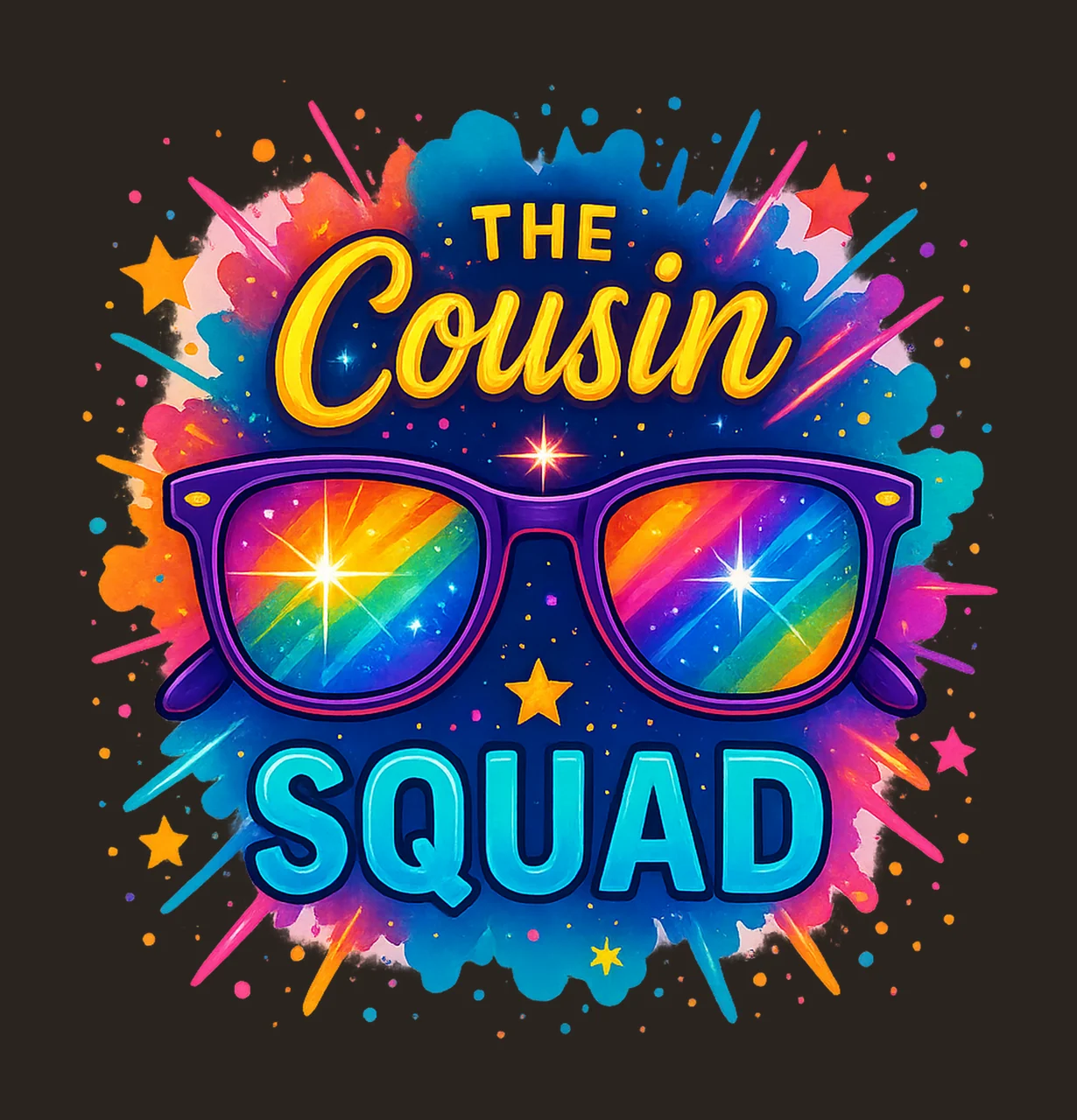 cousin crew colorful squad cousin family vacation design contrast preview thumbnail