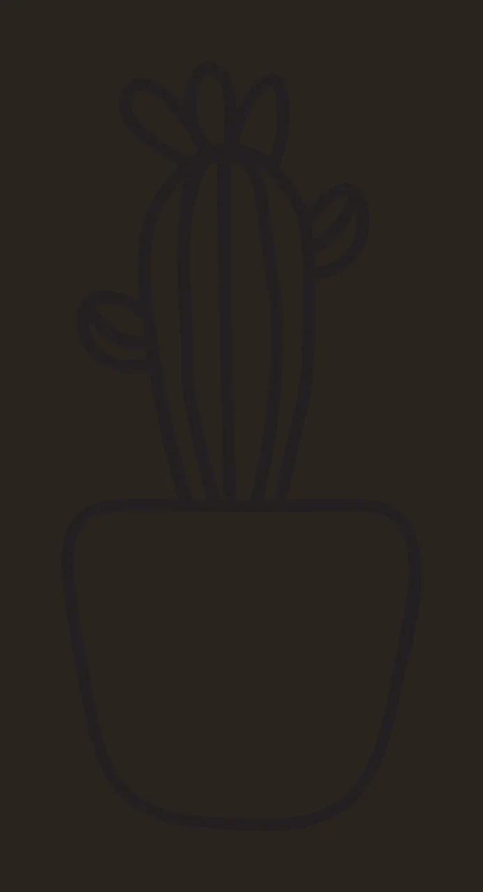 Line Art Illustration of Potted cactus with three branches and leaf-like structures with black line cactus, potted plant, two side branches and top leaf-like structures in white contrast preview thumbnail