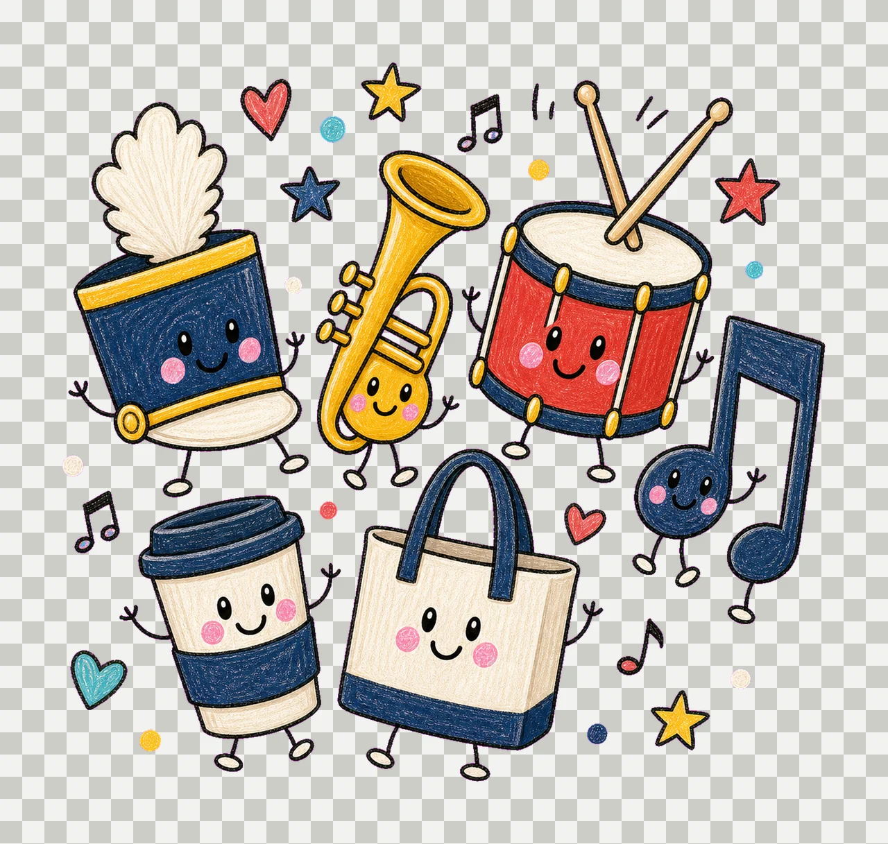 band mom 04 cozy crayon sublimation instant shirt design transparency and detail preview thumbnail