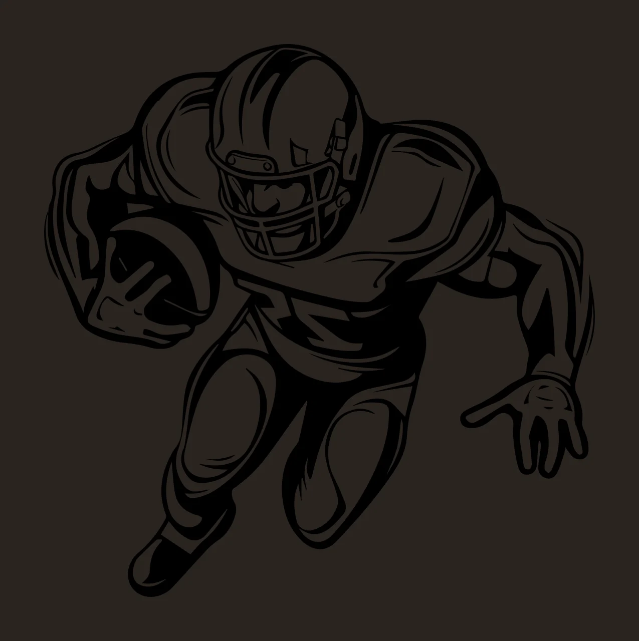 Black And White Running Athlete Illustration helmet ball sport contrast preview thumbnail