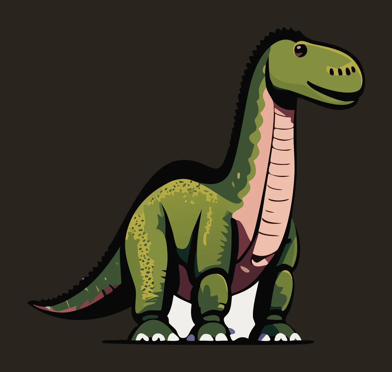 Dinosaur Long Necked Silhouette Shape standing neck tail body contrast preview thumbnail