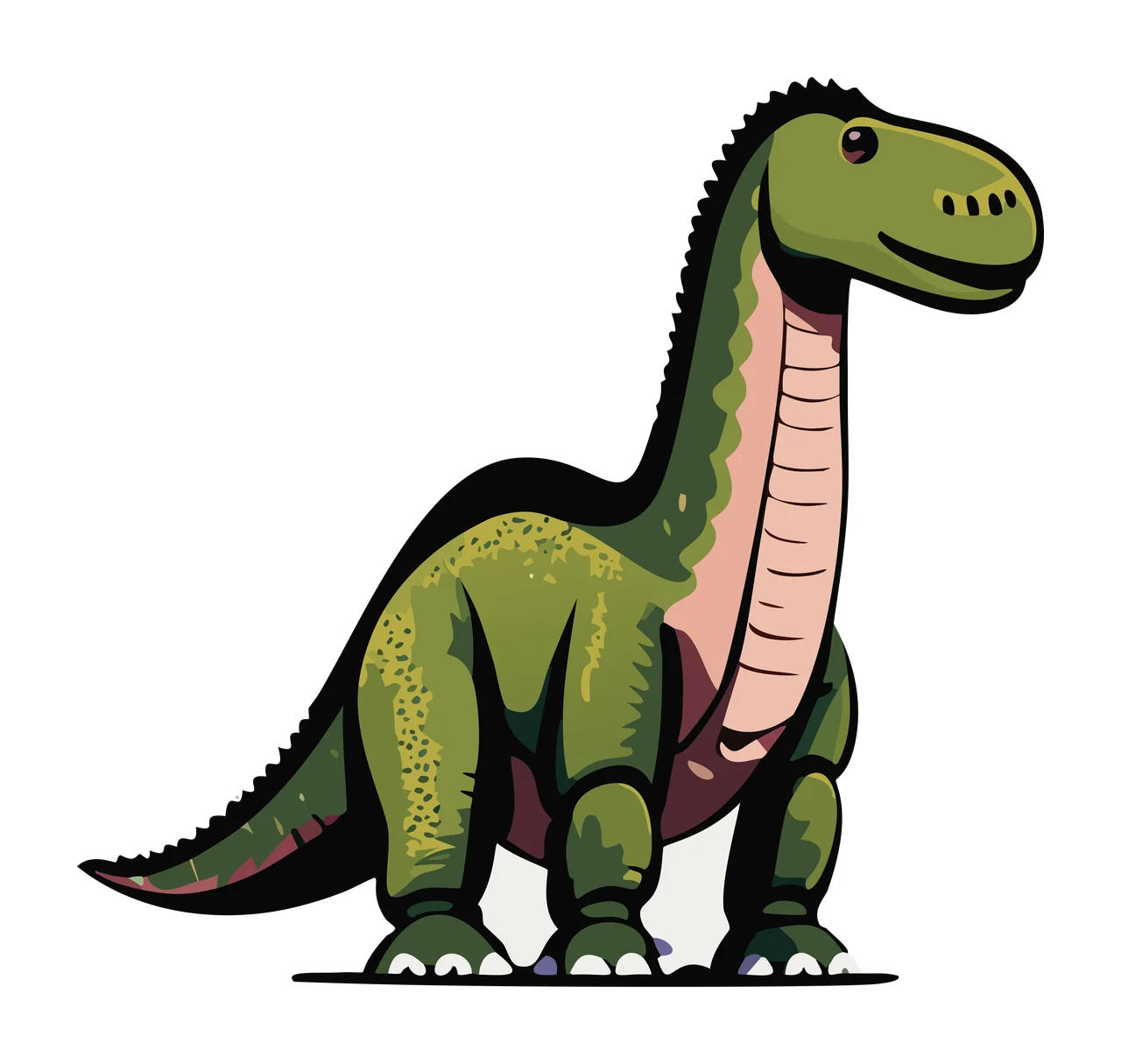 Dinosaur Long Necked Silhouette Shape standing neck tail body