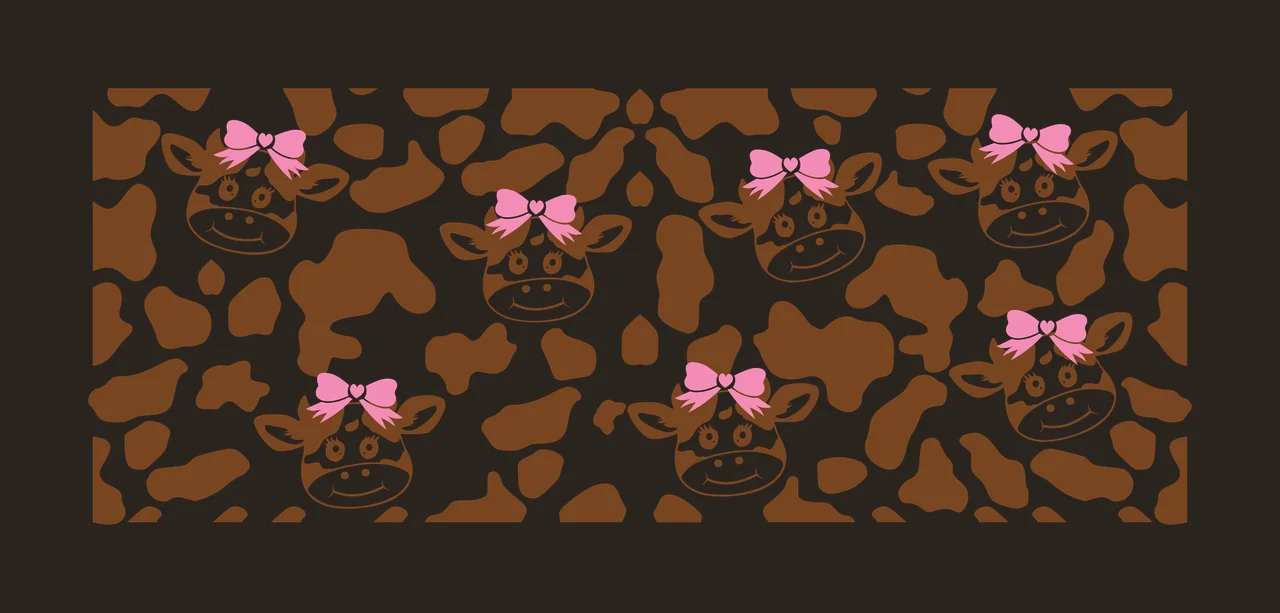 Cow Can Glass Wrap Face Pattern With Spots cows heads cartoon contrast preview thumbnail