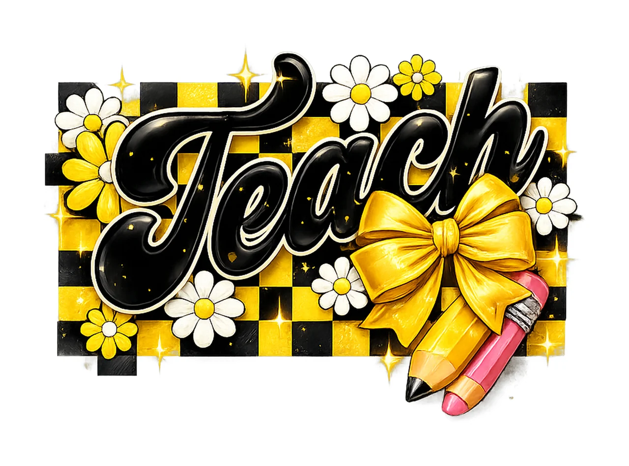 Teacher Checkered Coquette Bow Design Teacher Floral Groovy