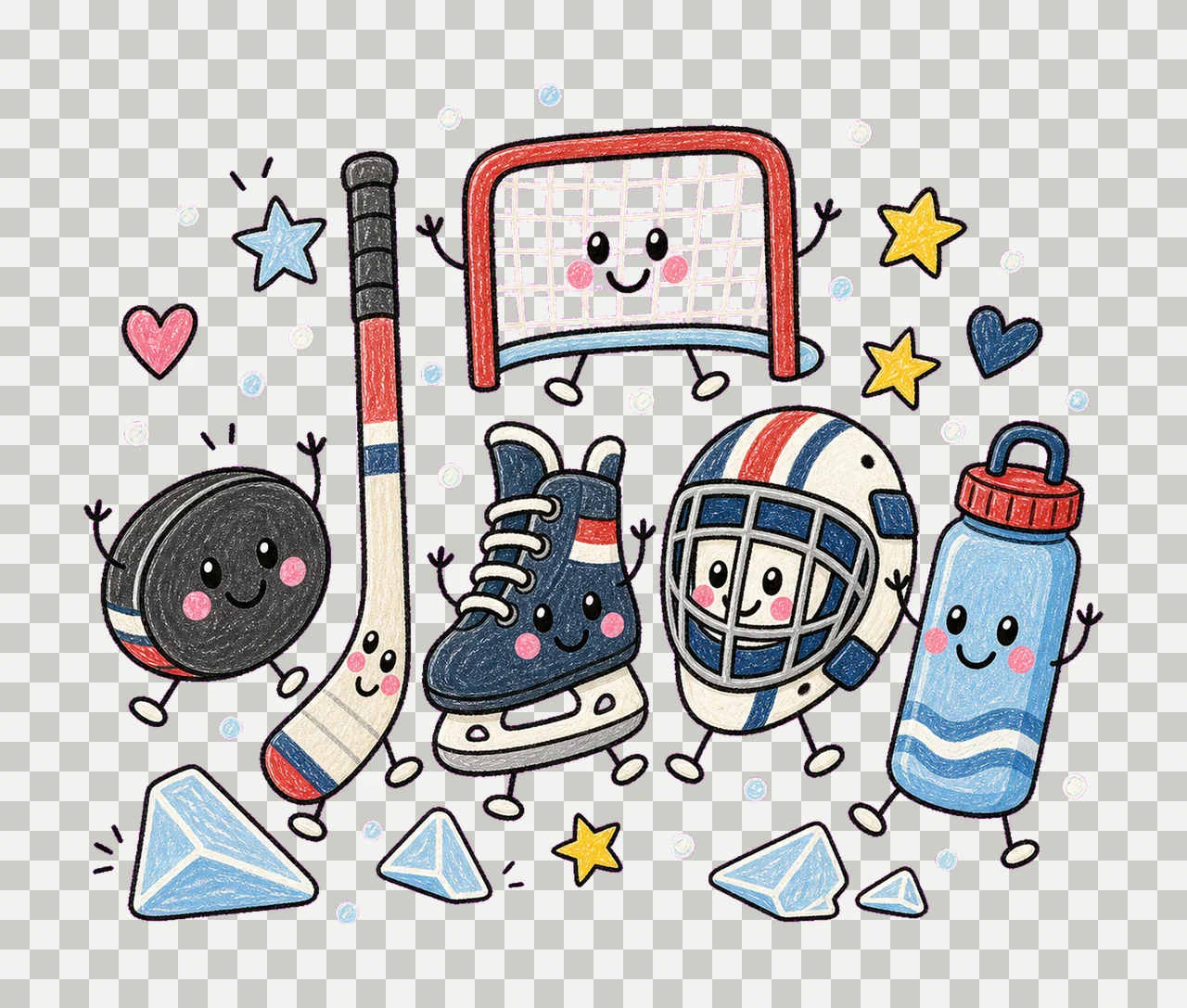 hockey 04 cozy crayon sublimation instant shirt design transparency and detail preview thumbnail
