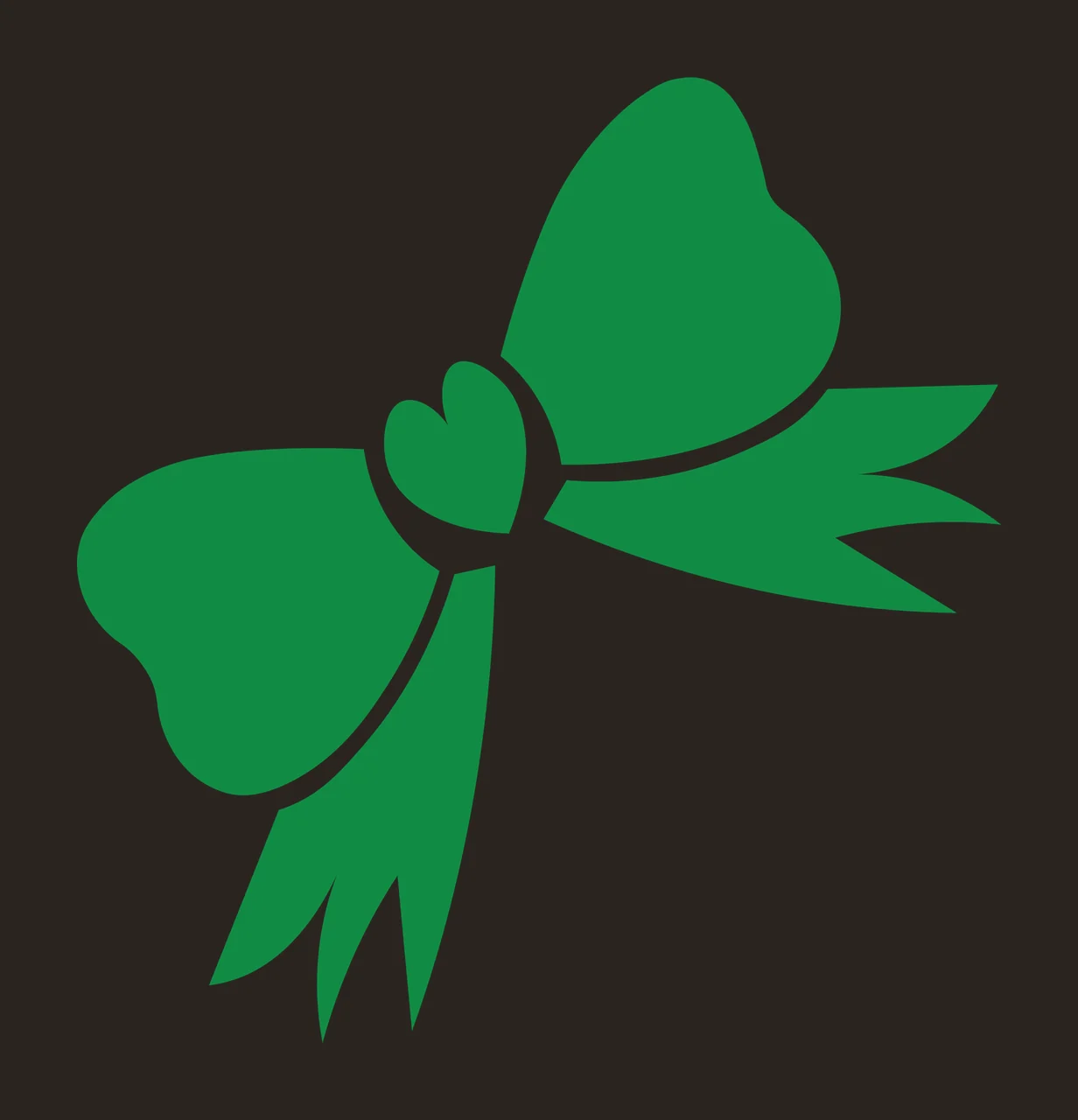 Black Bow Graphic Featuring A Small Heart Centre ribbon silhouette contrast preview thumbnail
