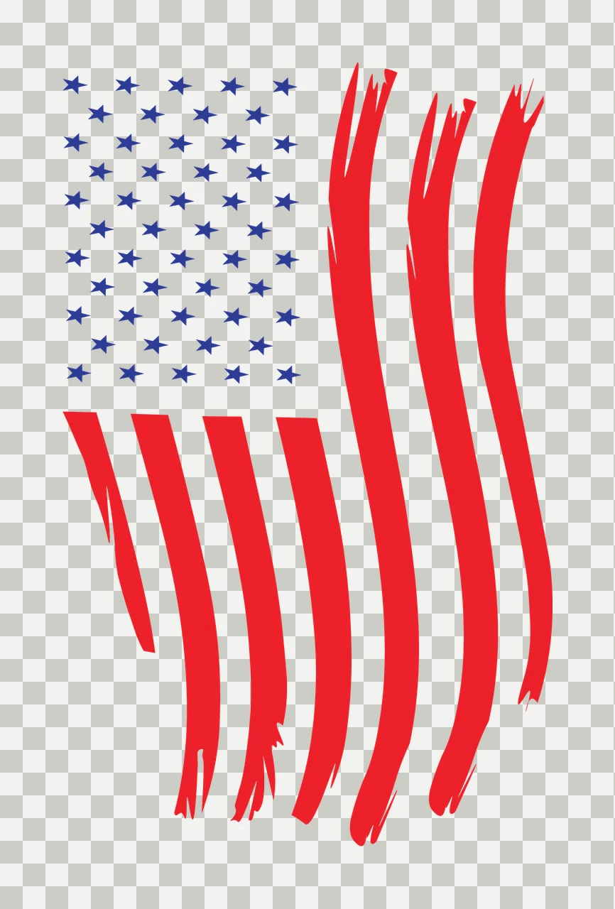 Flag Distressed Stars And Stripes Waving brush strokes black transparency and detail preview thumbnail