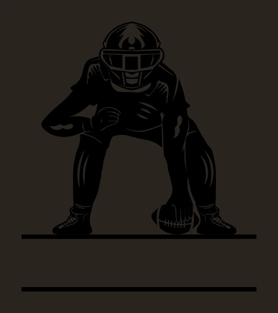Football Player Crouched crouching helmet figure horizontal lines contrast preview thumbnail