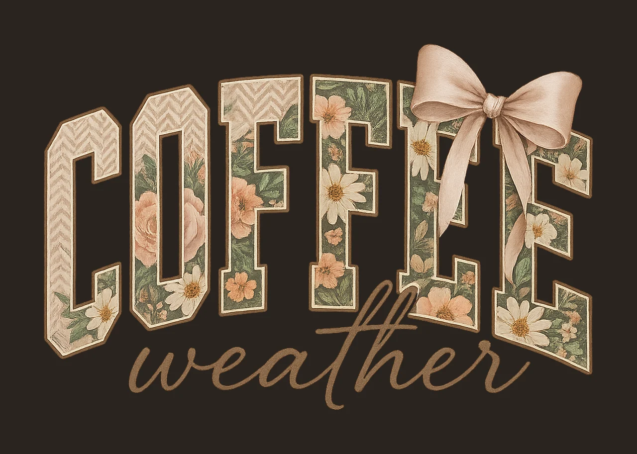 Coffee for Sublimation Coffee Weather Design Floral Coffee contrast preview thumbnail