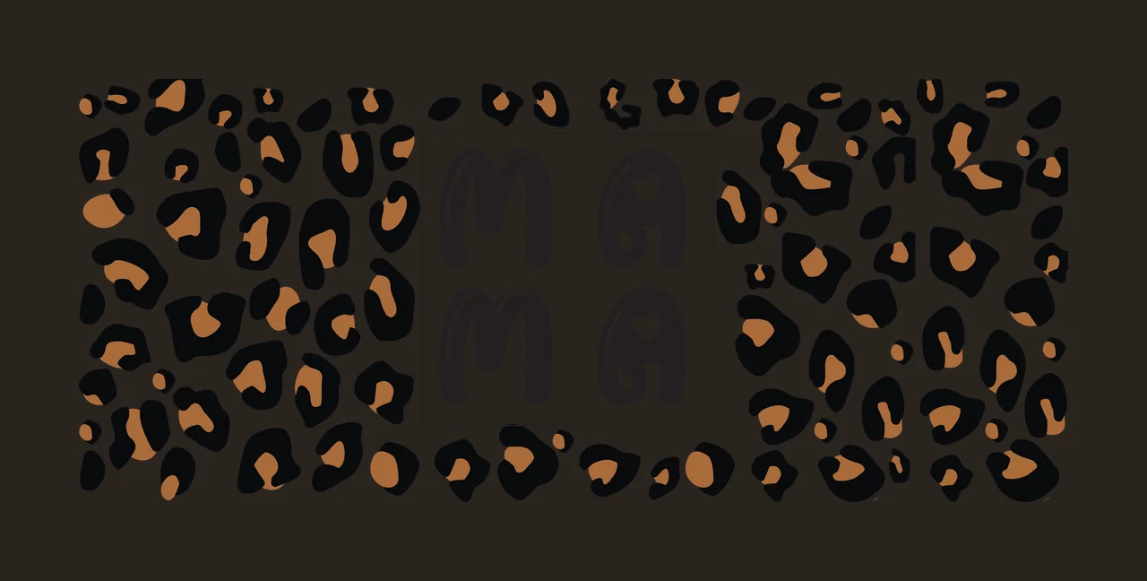 Can Glass Wrap Mama Text On Leopard Print layered black white contrast preview thumbnail