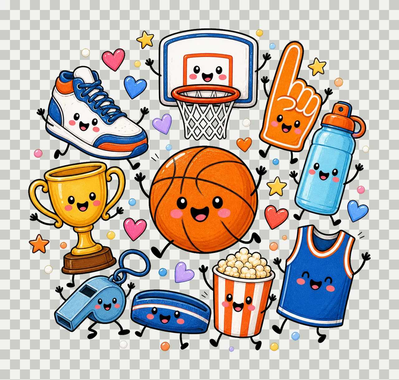 Basketball Cute Basketball Sports Sublimation Variation D transparency and detail preview thumbnail