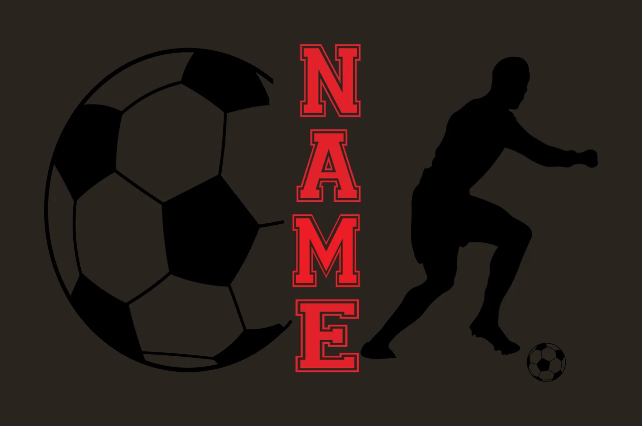 Soccer Name Silhouette Of Person Running With Ball black white contrast preview thumbnail