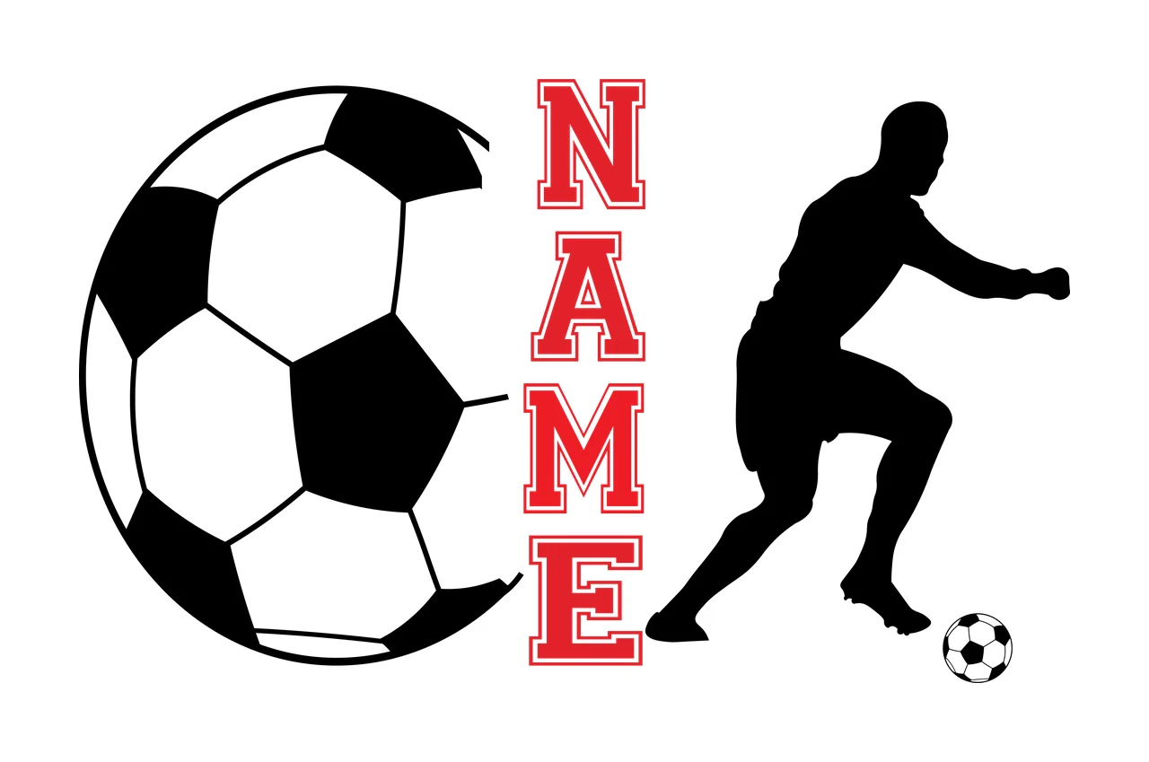 Soccer Name Silhouette Of Person Running With Ball black white