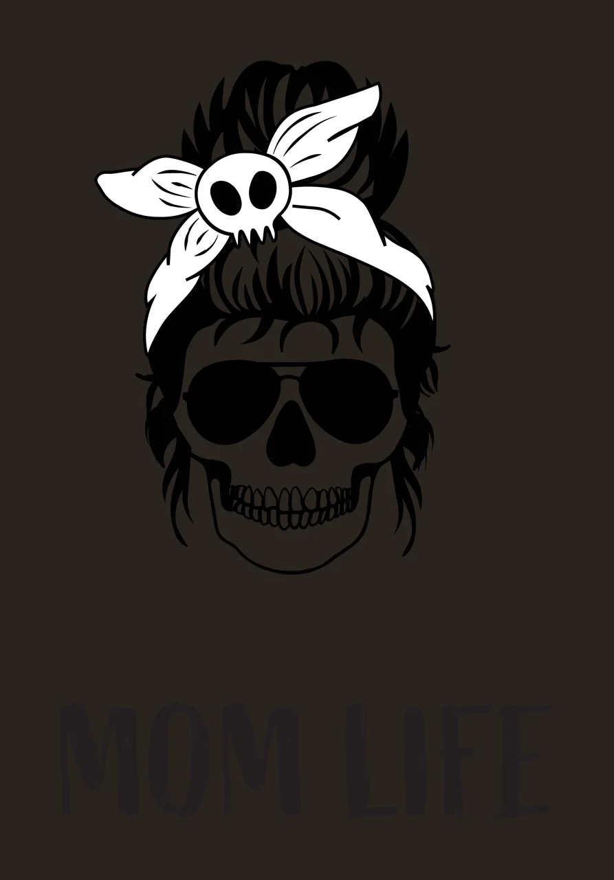 Keychain Mom Life Text With Skull Illustration glasses headband contrast preview thumbnail