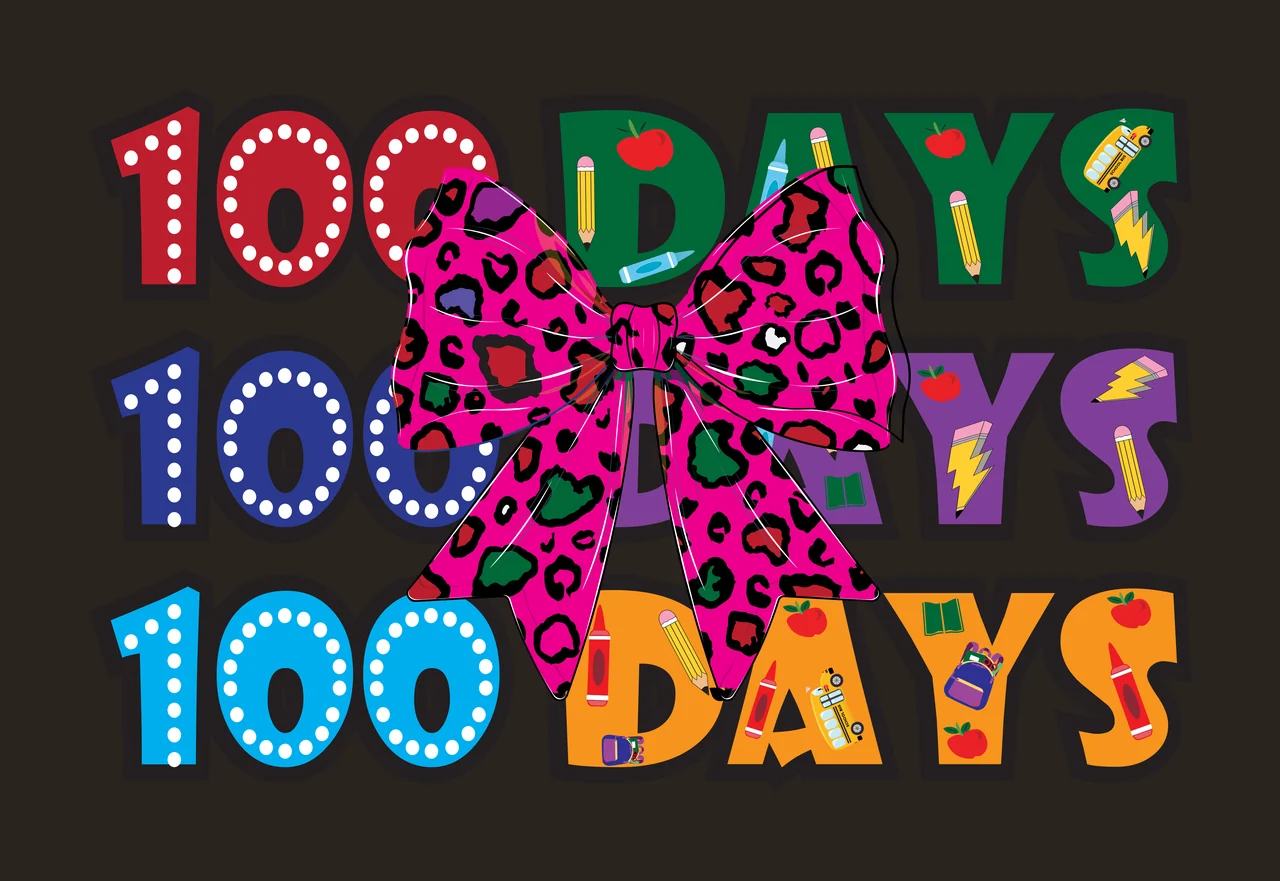 100 Days 100 Days 100 Days Text leopard print shape silhouette contrast preview thumbnail