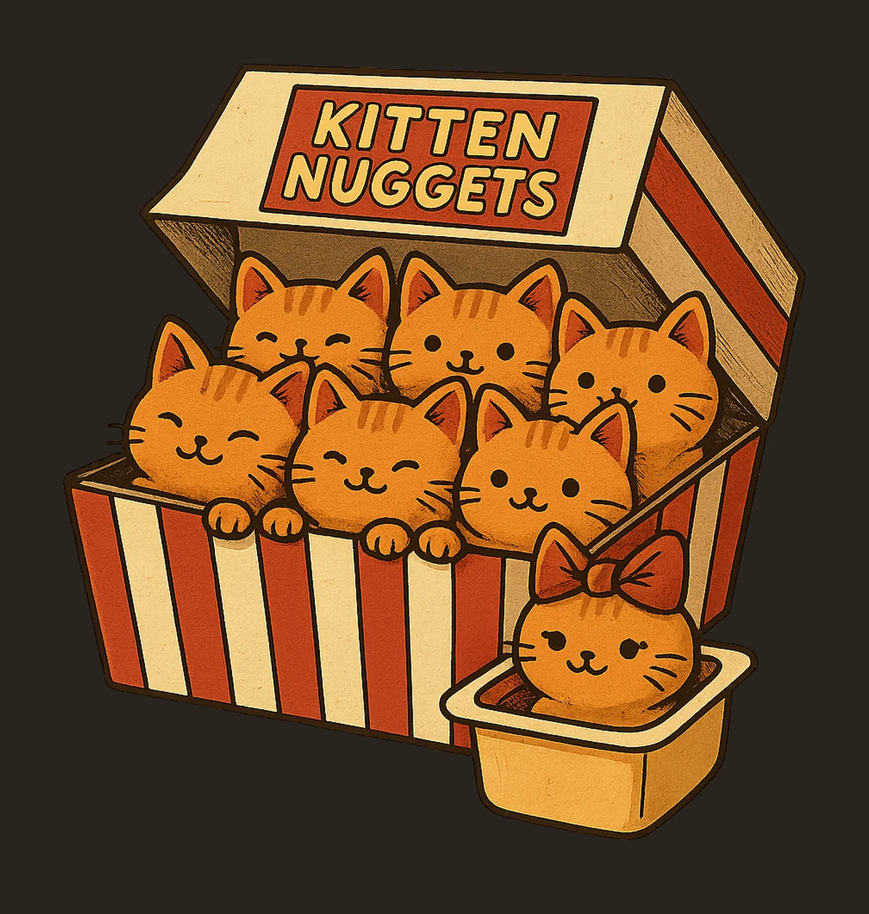 Kitten Nuggets Cat Ready to Print Funny Design Cute Animal contrast preview thumbnail