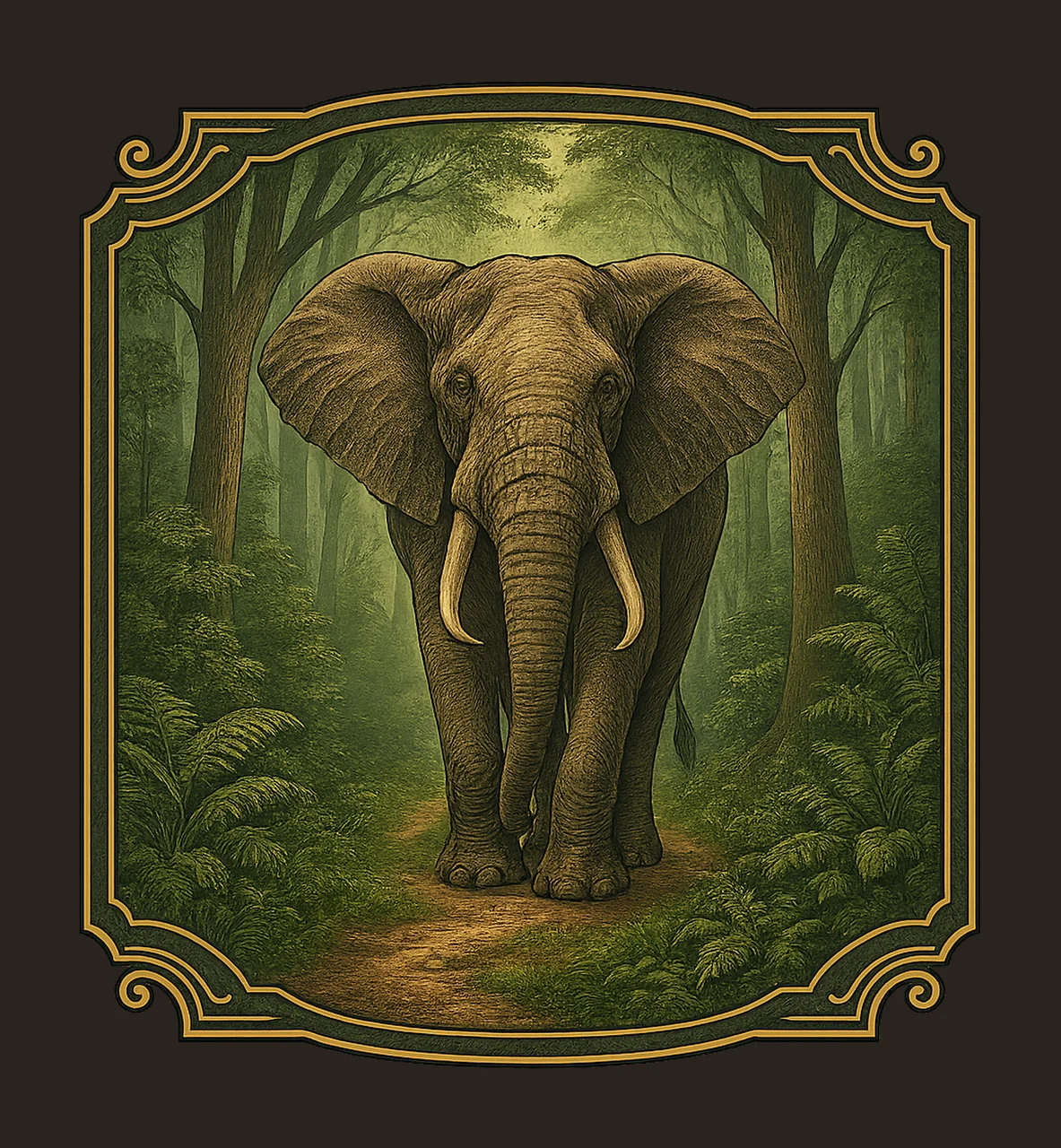 Elephant Jungle 20 oz Tumbler Wrap Nature Tumbler Design contrast preview thumbnail