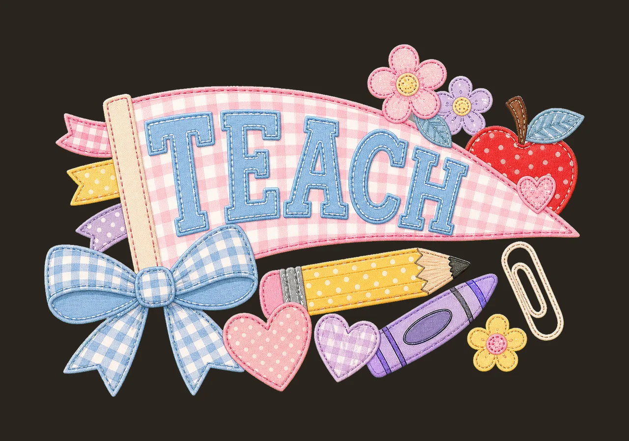 Teacher Pennant Flag First Day of School Cute Variation C contrast preview thumbnail