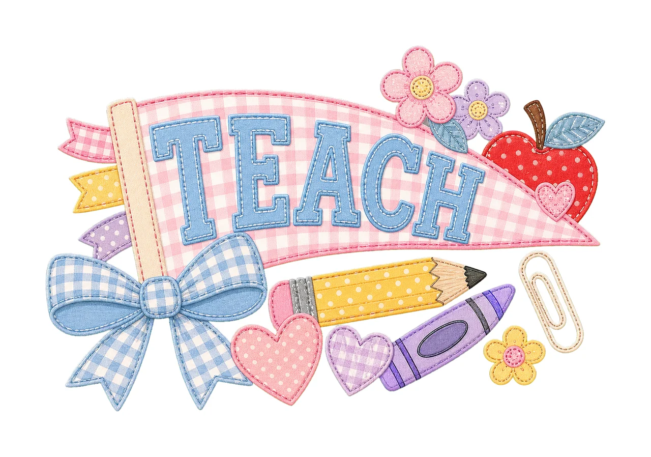 Teacher Pennant Flag First Day of School Cute Variation C