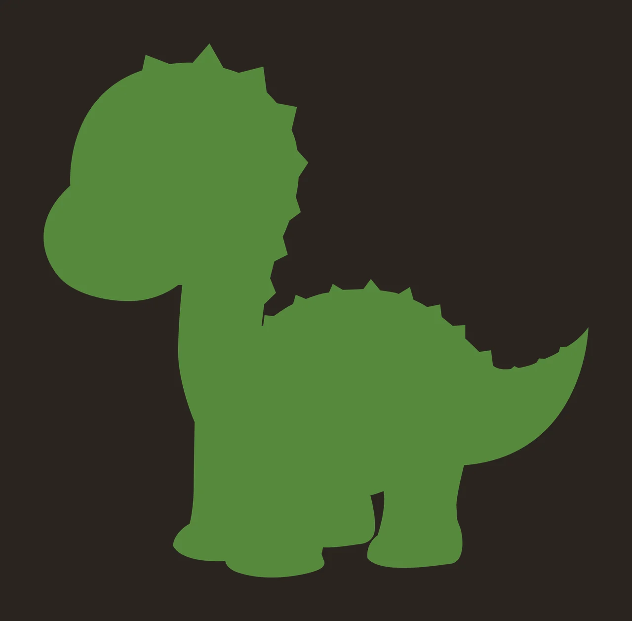 Dinosaur Standing With Cartoon And Animal In Black contrast preview thumbnail