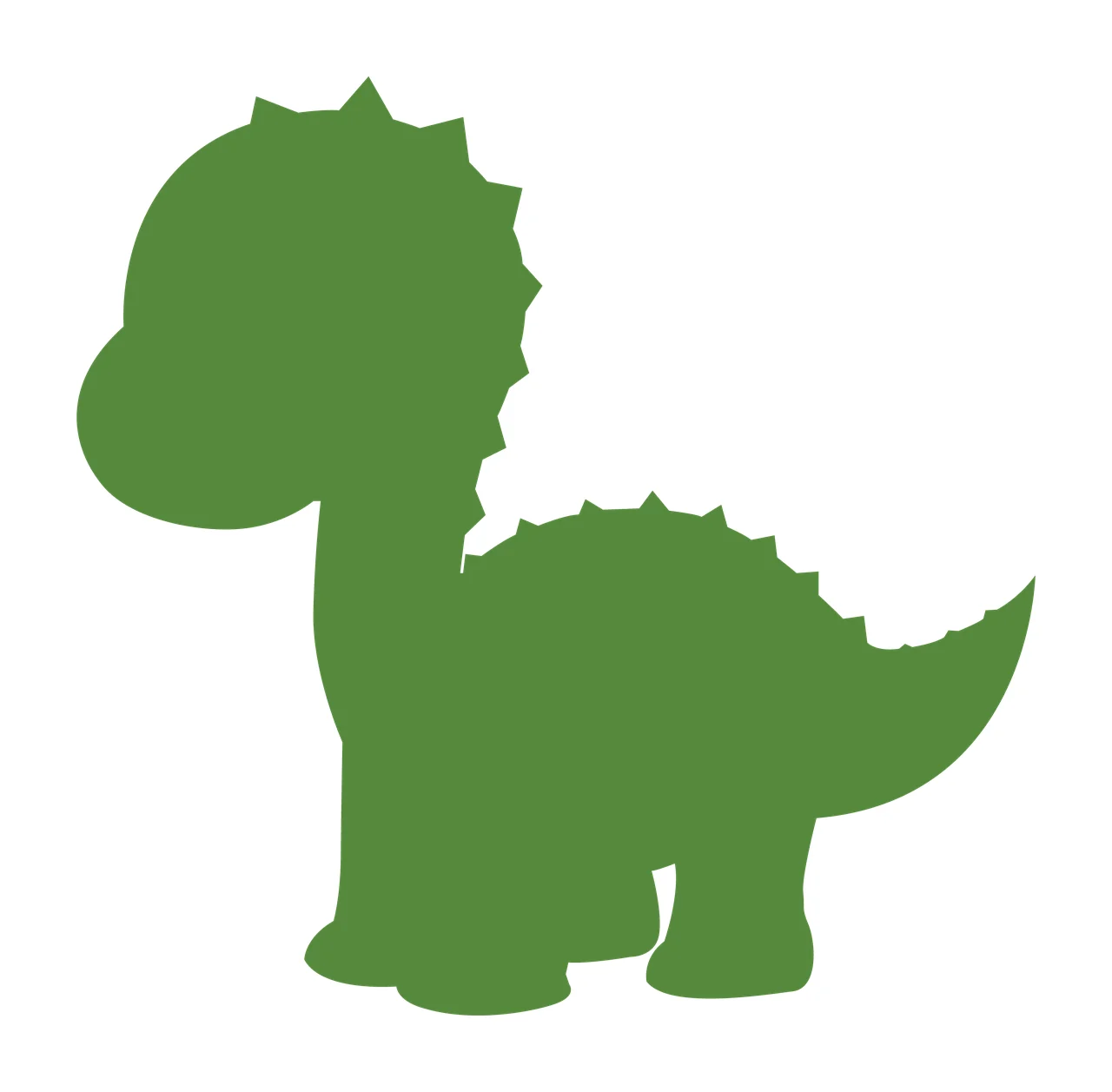 Dinosaur Standing With Cartoon And Animal In Black
