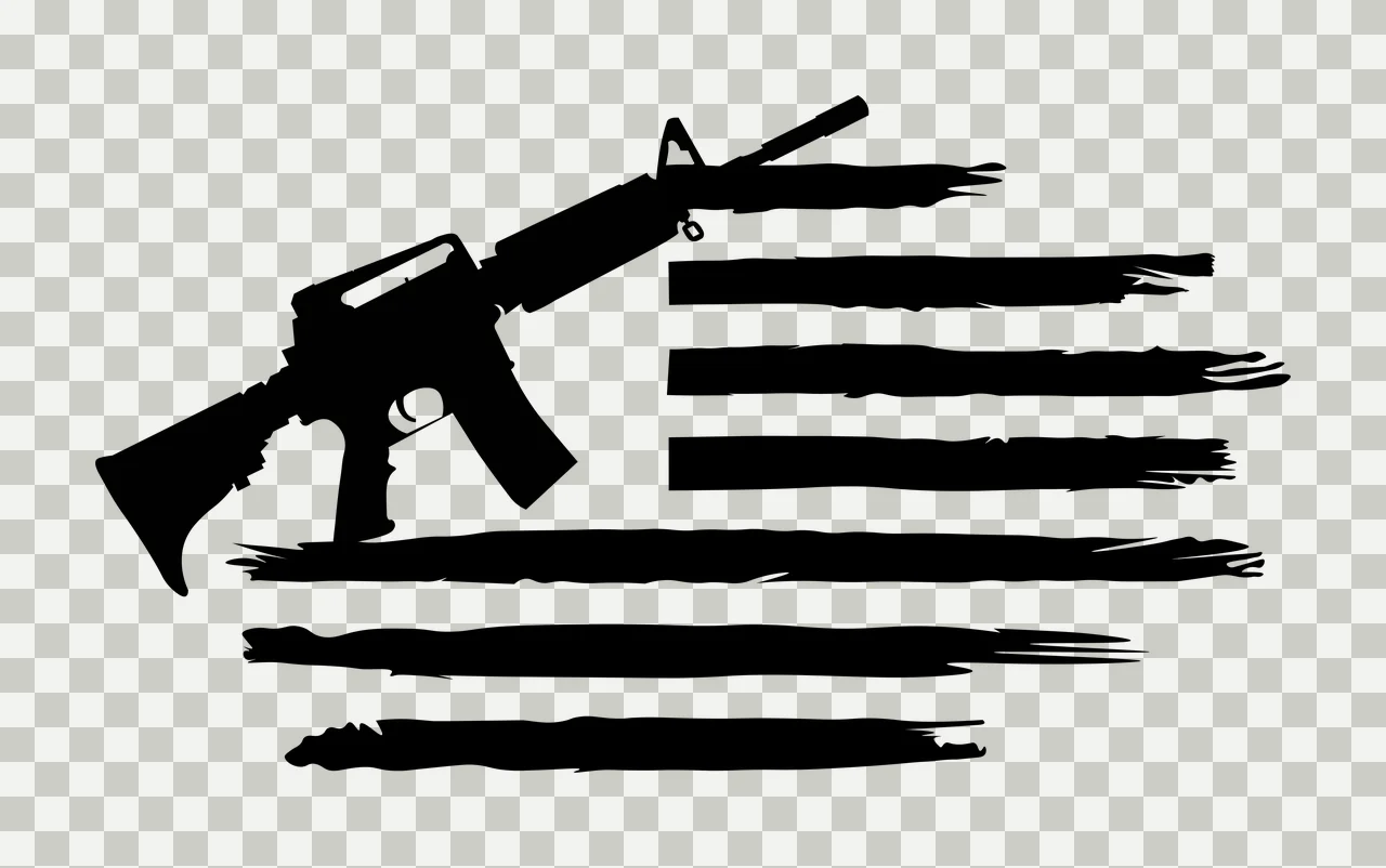 Rifle Over Faded Stripes Graphic black weapon stripe silhouette transparency and detail preview thumbnail