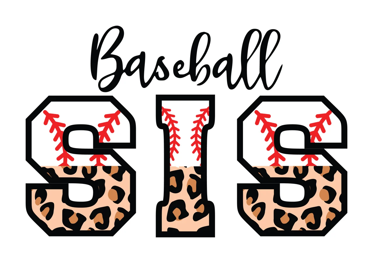 Baseball Leopard Baseball Sis Text With Patterns laces print
