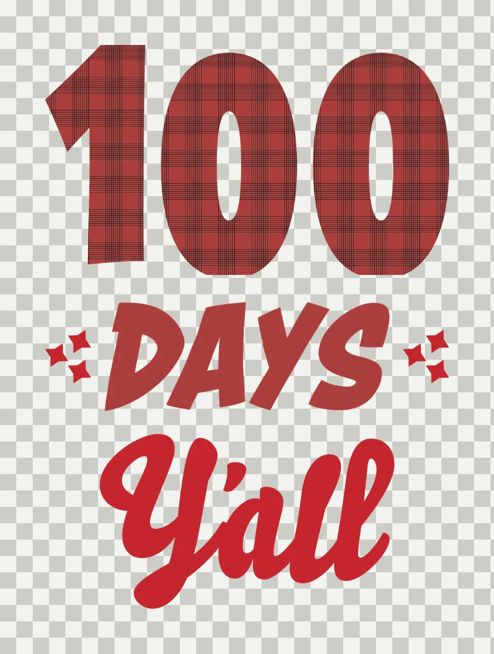 100 Days Y All Text Graphic display star typography black neutral transparency and detail preview thumbnail