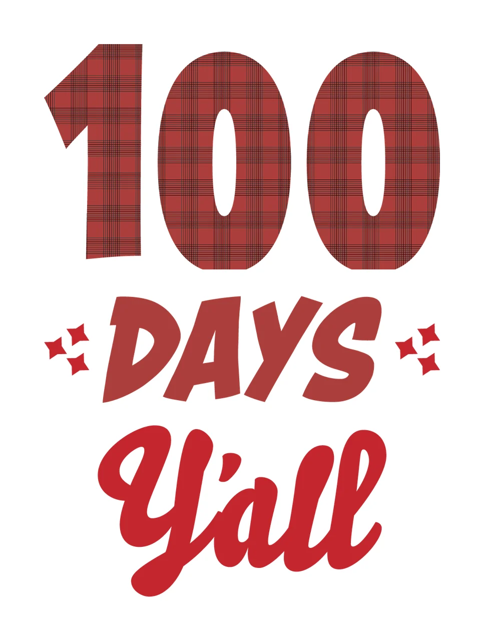 100 Days Y All Text Graphic display star typography black neutral