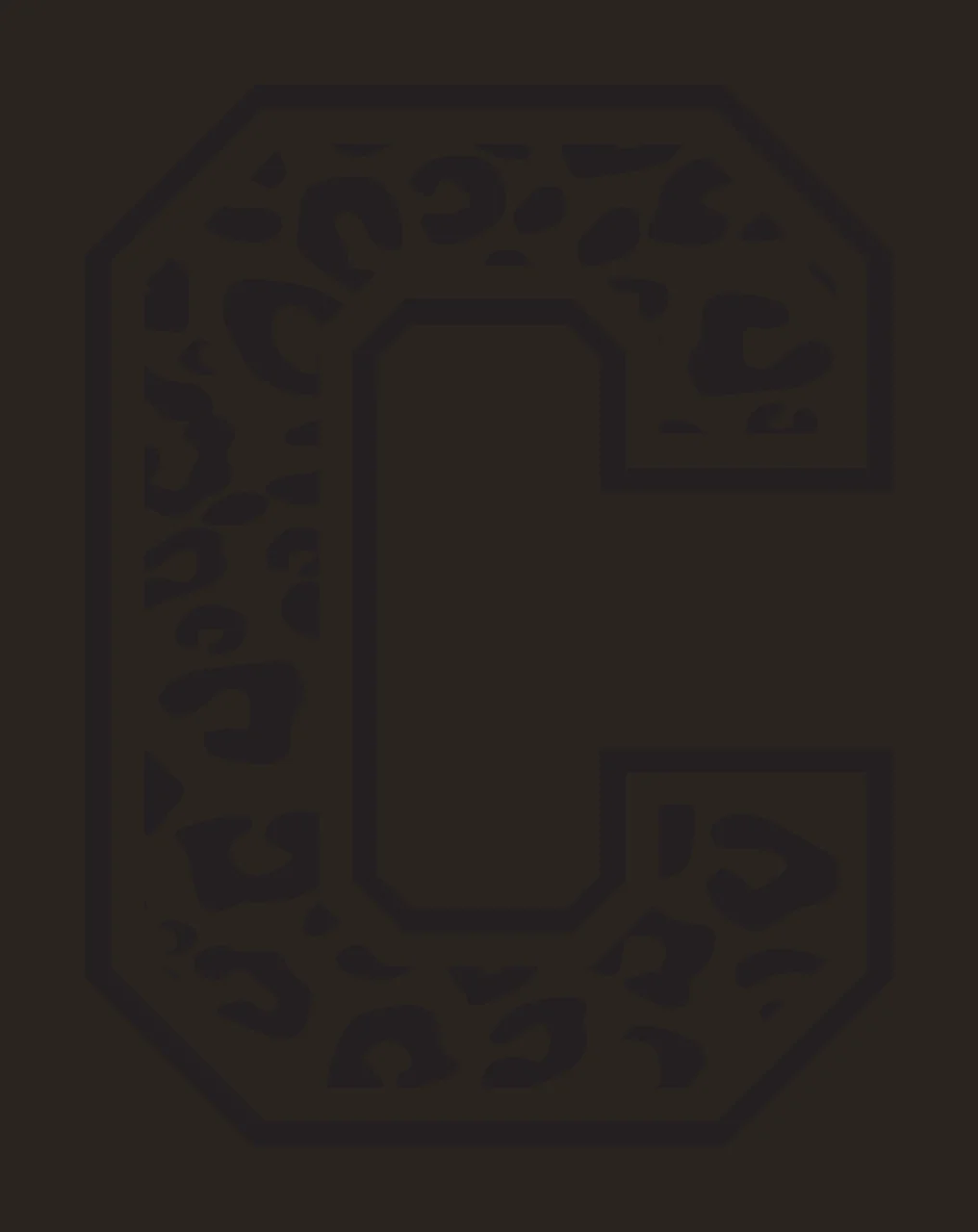 Black Varsity Half Font Leopard Character 11 print animal cheetah contrast preview thumbnail