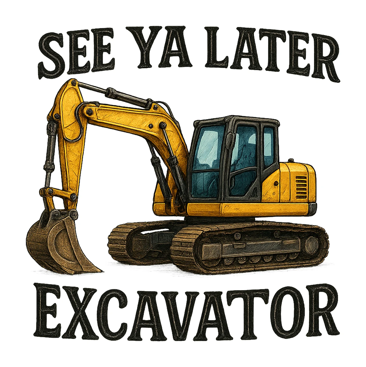 See Ya Later Excavator Kids Construction Design Toolbox