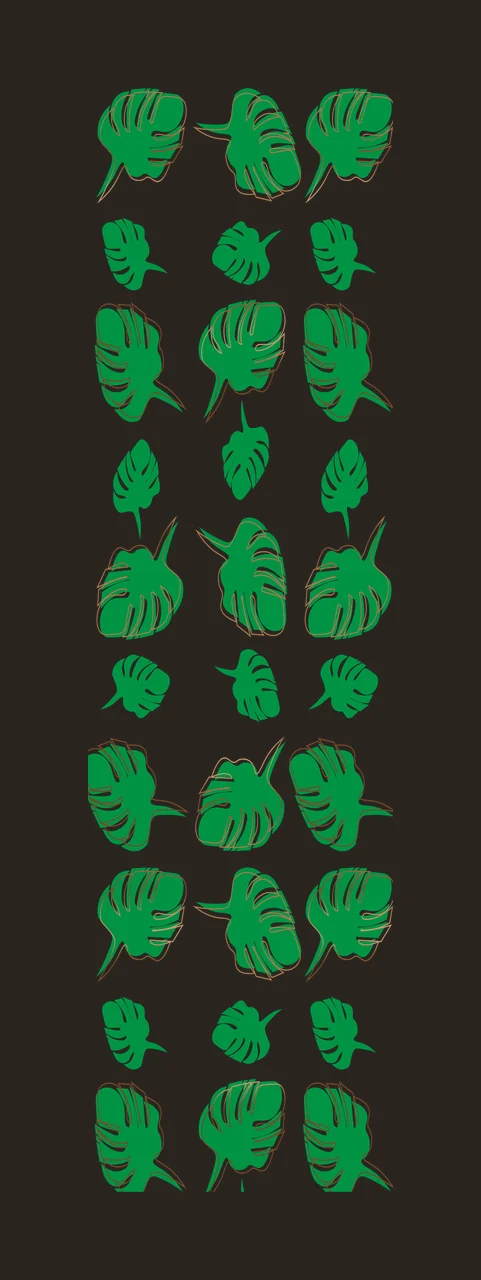 Black Tropical Palm Leaf Repeating Pattern foliage silhouette contrast preview thumbnail