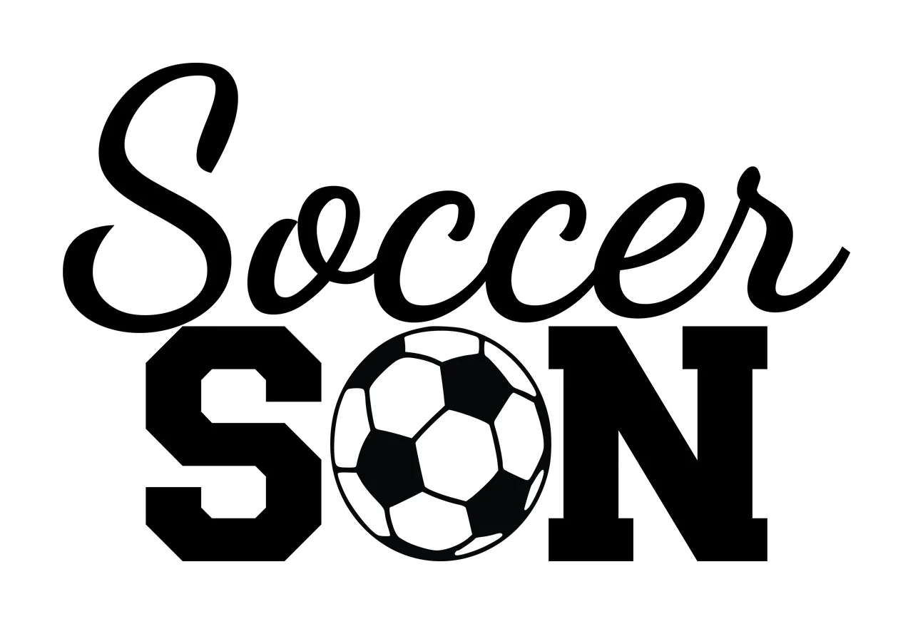 Soccer Son Text Graphic With A Large Ball displaying typography