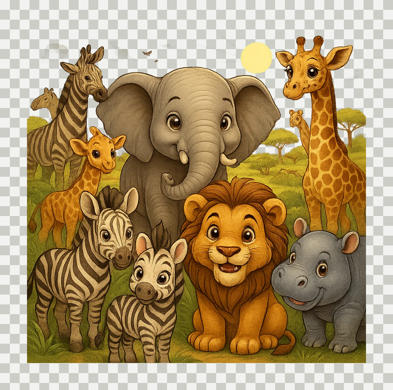 Cute wild life tumbler wrap safari animals sublimation transparency and detail preview thumbnail