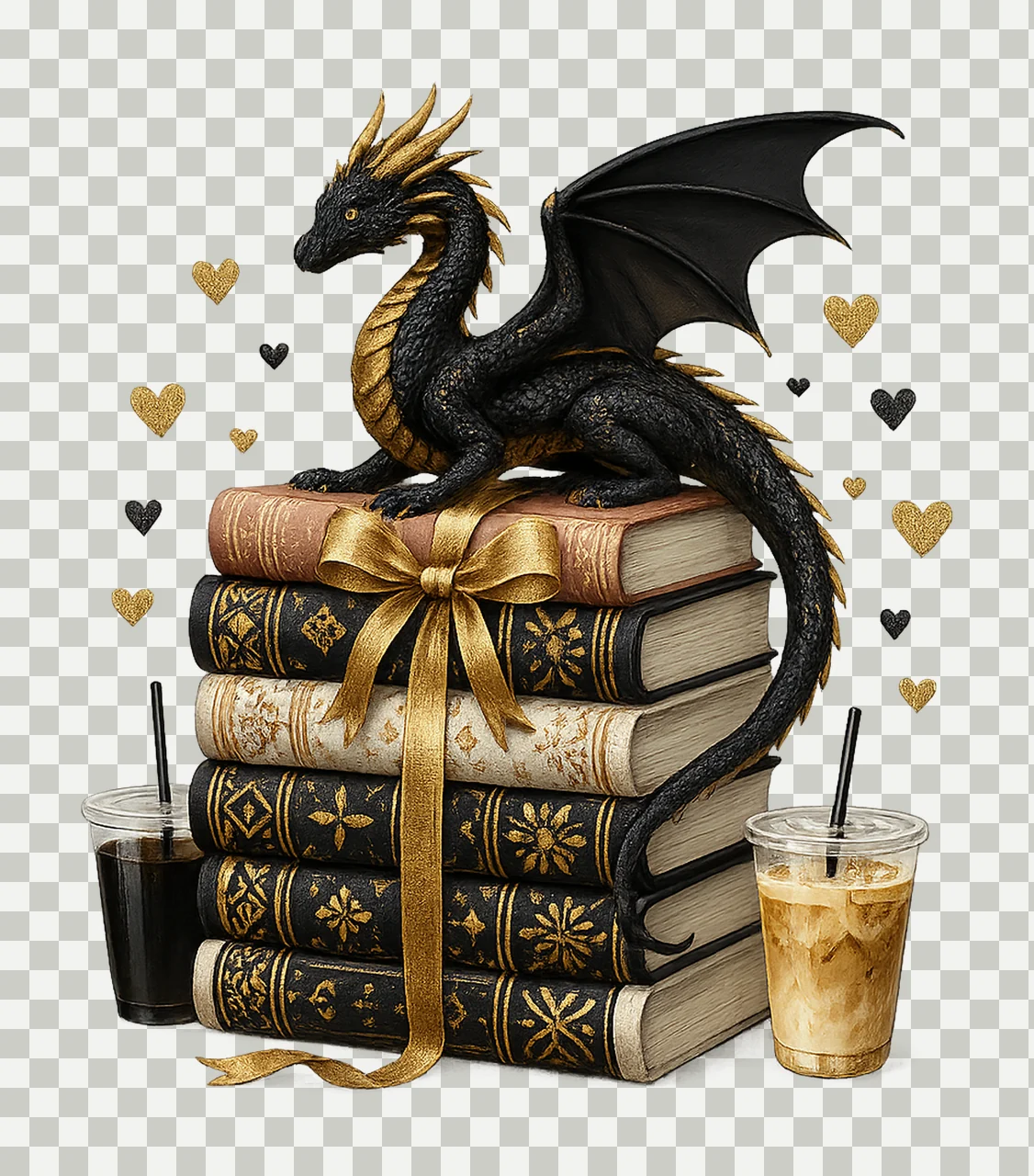 Well Read and Caffeinated Bookish Design for Coffee Lovers transparency and detail preview thumbnail