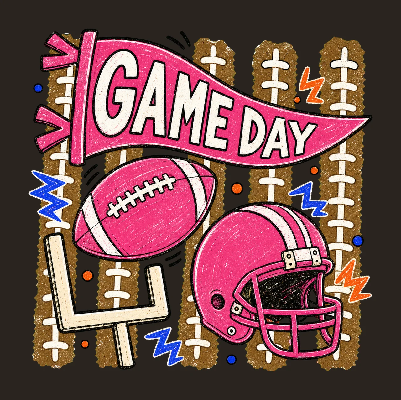 Retro Football Season Touchdown Design Varsity Variation C contrast preview thumbnail