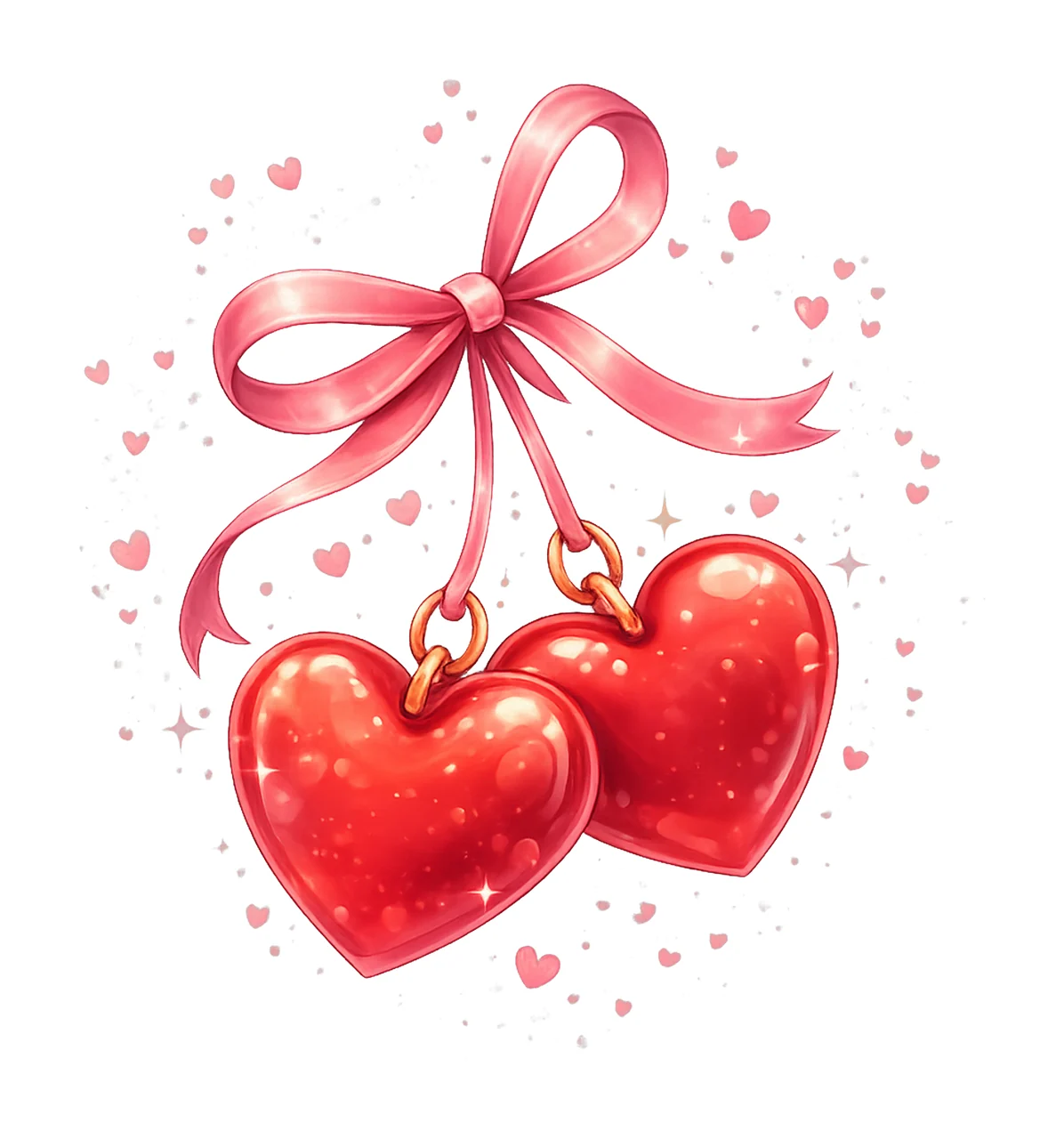 Valentines Day Cherries Hearts Bows Coquette Variation B