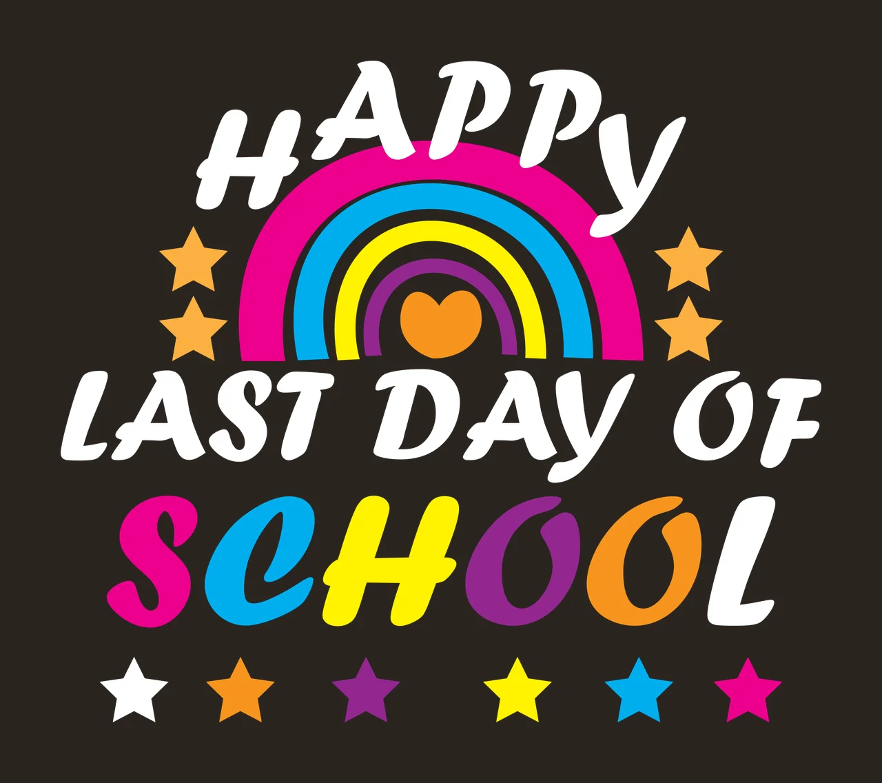Black Text With Rainbow Arch And Stars heart white star typography contrast preview thumbnail
