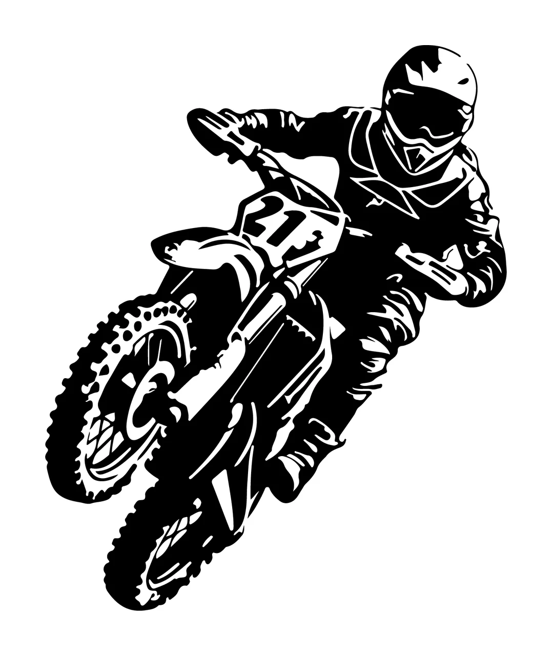 Motocross 21 Rider On Dirt Bike Airborne motorcycle helmet