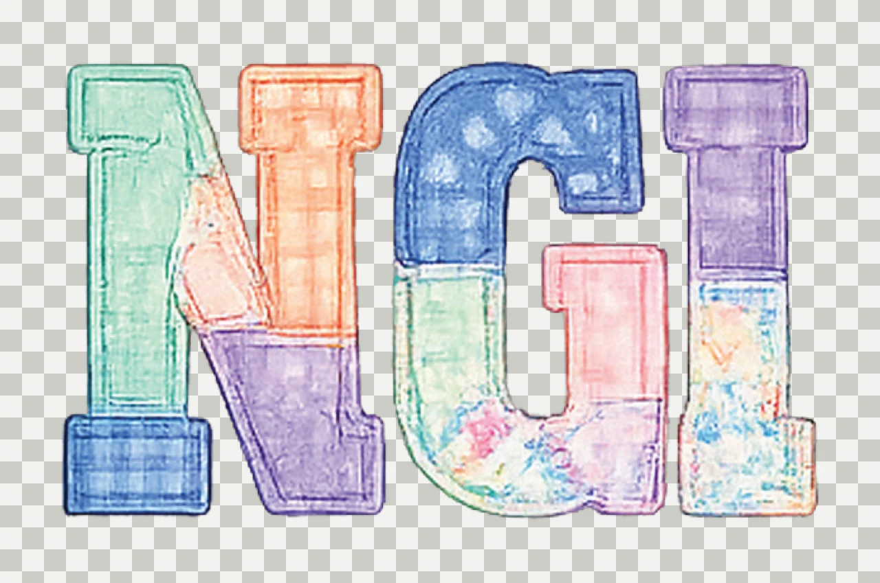 Patchwork Floral NGI Colorful Letter Design Sublimation Art transparency and detail preview thumbnail